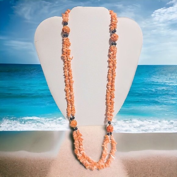 DISCO LEMONADE Vintage Natural Angel Skin Coral Beaded Necklace, Angelskin,Angel - Picture 16 of 16